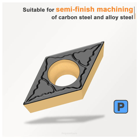 Beast Grade DCMT070204 DCMT21.51 Carbide Insert for metal cutting, side view, used in lathe tools for steel and exotic alloys.