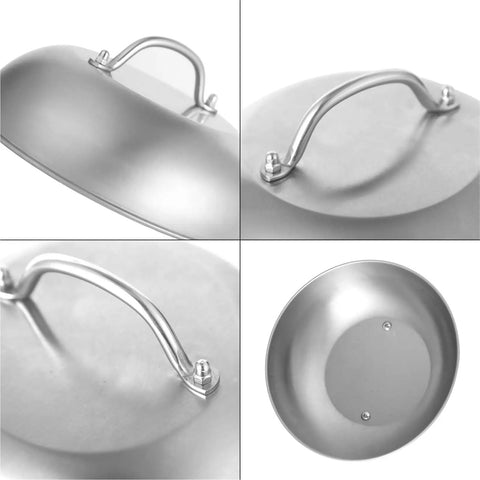 9 Inch Griddle Dome Cover For Smash Burgers And Melting Basting Shield For Flat Top Grills Stainless Steel Handle Close-up
