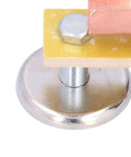 Heavy Duty Magnetic Welding Ground Clamp With Super Strong Copper Tail And Powerful Magnet Head Perfect For Heavy Mechanical Repair Jobs And Maintenance Tasks At 300 Amps Capacity, close-up view showing strong magnet base and copper connector.