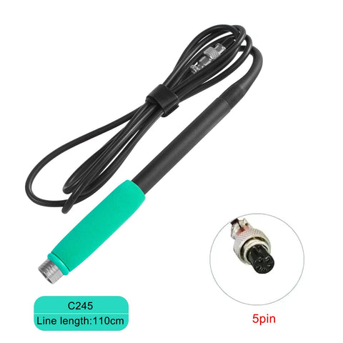Five Hole T245 Soldering Handle For JBC Aixun Sugon Aifen I2C Precision Soldering Station, shown with 110cm cable