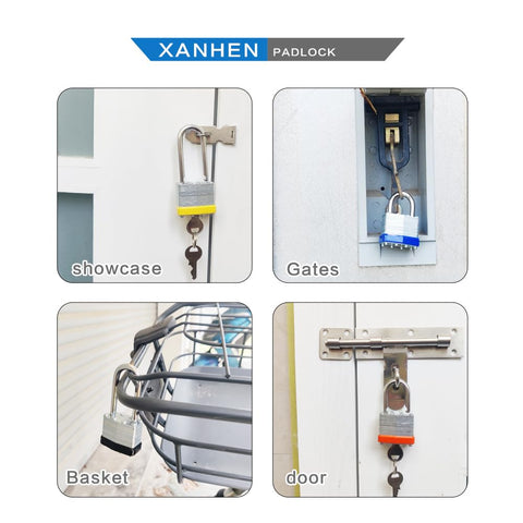 Six Pack Laminated Steel Keyed Padlocks With Long Shackle For Hasps Latches Sheds Fences Storage Lockers Schools And Gyms Use The Same Key For Easy Access on various locks