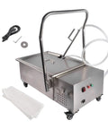 Heavy Duty Commercial Fryer Filter Machine For Restaurant 55L Oil Strainer With Grease Cleaner in stainless steel design.