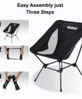 Assembly steps of Grab-And-Go Lightweight Camping Chair For Adults Folding Portable Chair With Square Base And Carry Bag 2.16 Lbs