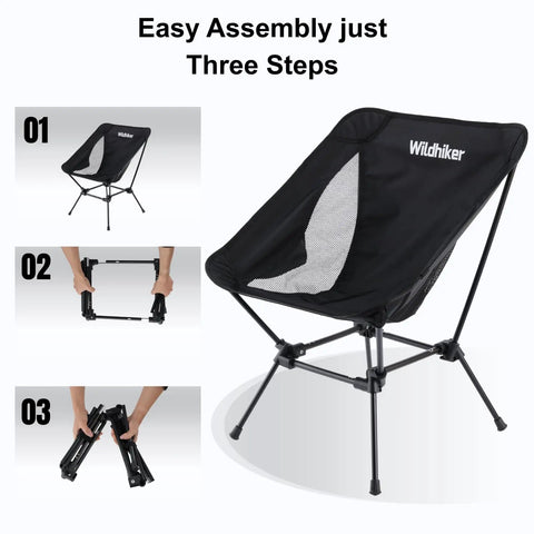 Assembly steps of Grab-And-Go Lightweight Camping Chair For Adults Folding Portable Chair With Square Base And Carry Bag 2.16 Lbs