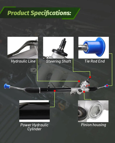Diagram of Power Steering Rack And Pinion Assembly For Chevrolet Colorado 2004 2005 2006, showing parts like hydraulic line.