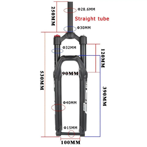 100mm Travel Threadless Front Suspension Fork For 27.5 Inch Mountain Bikes With Disc Brake Compatibility And Mechanical Lockout