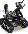 WiFi Robot Kit With Raspberry Pi 5 For Adults And Teens, 4DOF Robotic Arm On Tank Chassis Car, 2DOF HD Camera, shown close-up.