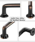 10 Pack 3 Inch Hole Centers Oil Rubbed Bronze Cabinet Pulls with Clover Design, durable metal handles close-up