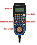 Front view of USB Handwheel Controller for CNC Router and Milling Machines, Wireless Control Wheel with USB Port, showing buttons and switches.