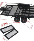 Heavy Duty Metal Trailer Cargo Carrier Kit For One Ten Scale RC Crawler Cars features a solid steel design with mesh tray, 46cm x 26cm.
