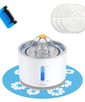Stainless Steel Cat Water Fountain 81oz With Water Level Window And LED Shortage Alert BPA Free Pet Fountain For Cats And Dogs Includes 3 Carbon Filters Foam Filter And Mat Dishwasher Safe Paw Friendly Hydration