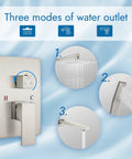 Wall Mount Shower System With 12 Inch Rainfall Shower Head And Handheld Spray Tub Spout Three Function Mixer Brushed Nickel Finish