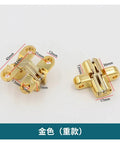 Rotating Concealed Cabinet Hinges Set 2 Pieces 12x43mm Hidden Hinge With Silent Close in gold finish with measurements