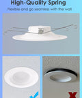 6 Inch LED Recessed Downlight Retrofit Can Light 12.5W To 100W Equivalent Cool White 4000K 950 Lumens Dimmable Baffle Trim