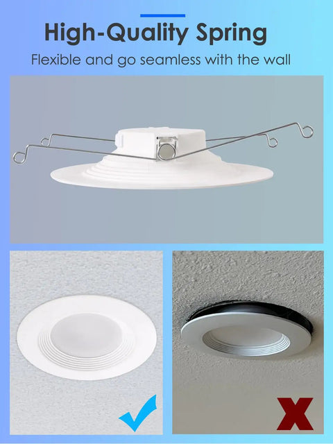 6 Inch LED Recessed Downlight Retrofit Can Light 12.5W To 100W Equivalent Cool White 4000K 950 Lumens Dimmable Baffle Trim