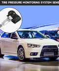 315MHz TPMS Sensor Set of 4 for Mitsubishi Outlander Lancer i-MiEV and Outlander Sport Tire Pressure Monitoring System Replacement Part 4250B975 Direct Fit OE Replacement next to a white car