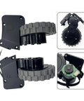 Universal Robot Vacuum Wheel Upgrade For ABIR X5 X6 X8 with smooth steering, differential drive, 5 cm diameter, showing left and right assemblies