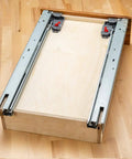 Top Shelf 21 Inch Undermount Drawer Slides Engineered For Seamless Full Extension Cabinet Glide Featuring A True Soft Close Mechanism shown from above.