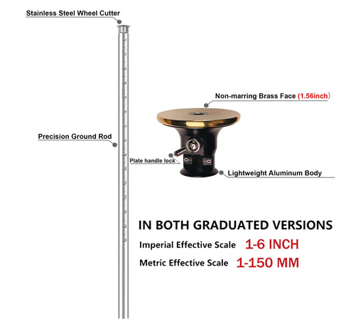 Badass Premium Wheel Marking Gauge For Woodworking Hella Precise Dovetail Scribe Cutter crafted from stainless steel and aluminum.