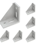 Six Pack 4040 Inside Corner Brackets Gusset For Aluminum Extrusion Silver L Shaped Connectors with 8mm Slots for DIY frames and rigs