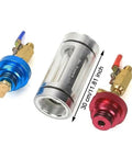 JurwheeR AC Oil Filter Kit With Visual Coolant Inspection Tool features brass valves and transparent sight glass.