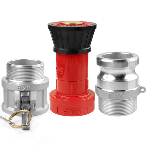 Heavy Duty 2 Inch NPSH Fire Hose Nozzle With Constant Flow Fog Thermoplastic Body Brass Stem Aluminum Camlock Fittings Industrial Grade