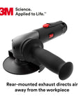 Heavy Hitter Pneumatic Angle Grinder 1.5 HP Air Powered Tool Cuts Like Butter with adjustable guard and rear exhaust feature.