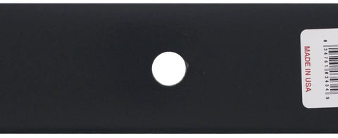 Close-up of 21 Inch Mower Blades For Bobcat Ferris Scag Snapper showing center hole, 2.5 inch wide, fits 61 inch deck.