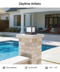 Outdoor Post Lights Hard Wired AC 100 To 240V Column Light Waterproof Fence Deck Cap Lamp Fixture 3000K on stone pillar
