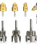 Professional PPR Pipe Threading And Reaming Tool Kit compatible with electric drill; quick change stepped bits for threading.