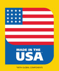 Top Tier Heavy Duty Two Shelf Utility Cart With Durable Structural Foam Lipped Trays And Smooth Glide Handles 500 Lb Capacity Made in the USA logo.
