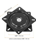 Four Pack Seven Inch Heavy Duty Swivel Plates Built Different For Smooth 360 Rotation On Bar Stools And Recliners with dimensions displayed.