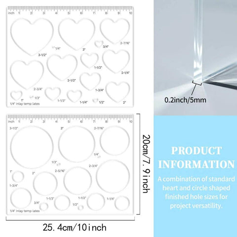 Two Piece 15 In One Acrylic Router Templates For Woodworking With Heart Inlay Template And Circle Template Jig