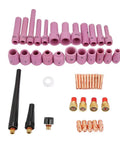 46 Piece WP 9 20 25 Welding Torch Consumables Kit with ceramic nozzles and gas lenses for torch maintenance