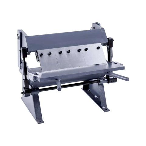 Box And Pan Brake For Sheet Metal Bending Up To 12 Inches Wide With 20 Gauge Mild Steel Capacity 0 To 135 Degree shown front view.