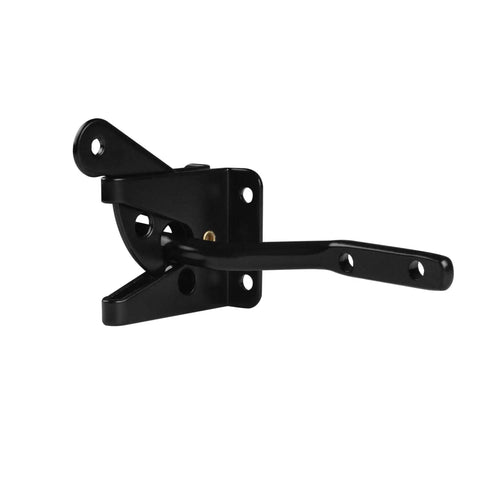 Heavy Duty Beefy Self Locking Gate Latch For Wooden Fences With Automatic Gravity Lever Longer Fasteners Pull String Black Finish Ideal Secure