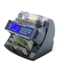 Bank Grade Bill Counter With Batch Value And Total Denomination Calculator, Multi Currency Money Counter With 3 Point Counterfeit Detection MG And UV, 300 Bill Hopper, Perfect For USD EUR CAD MXN Cash Handling, black and grey device with display