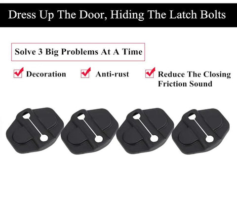 Door Lock Trim Decoration Covers For Jeep Wrangler JL JLU 2018 2026 And Gladiator JT 4 Door Pack Of 6 Black, noise reducing, sleek