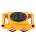 Heavy Duty 6-Ton Machinery Skate Dolly With 360-Degree Rotating Industrial Mover, 13228 Lbs Load Capacity, PU Rollers, Bright Yellow Workhorse For Easy, Secure Heavy Equipment Transport, front view