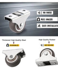 One Inch Fixed Caster Wheels Crafted From Heavy Duty TPR Rubber That Glides Smooth As Butter For Straight Line Drawer Glide And Absolute Zero Noise Under Bed Storage Setup Pack Of Four with thickened steel and rubber material.