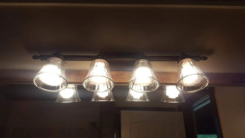 Clear Hammered Bell Glass Shade For Ceiling Fans Replacement Glass Globes Light Covers Two And One Eighth Inch Fitter