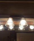Hammered Glass Bell Shade Set For Ceiling Fans And Light Fixtures, Premium Beveled Glass Replacement Covers, illuminated set of lights
