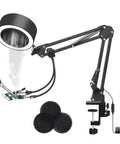 3 In 1 Solder Fume Extractor Smoke Absorber Fan Lamp with flexible arms, helping hands, and 3 carbon filters