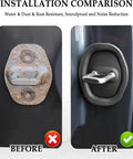 Rock Solid Silicone Car Door Lock Covers For Nissan Rogue 2008 To 2025 installation comparison, before rusty lock, after silicone cover, waterproof design.