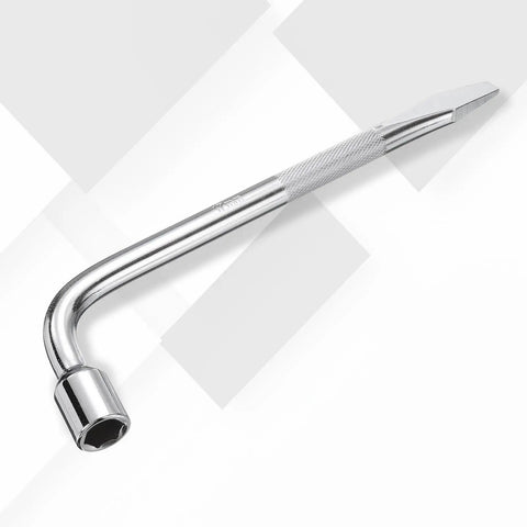 Spare Tire Lug Wrench 17mm Carbon Steel L Type Slotted End Hex Socket L Shaped Tire Repair Tool For Cars And SUVs Must Have Heavy Duty Gear Kit