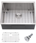 Top view of Deep 23 Inch Undermount Stainless Steel Kitchen Sink With 16 Gauge Single Bowl Ultra Durable Rust Resistant Easy Clean