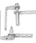 Heavy Duty Stainless Steel Double Action Door Hinges With Self Return Spring For Cafe Bar And Saloon Built Tough Dual Swing Hardware close-up view.
