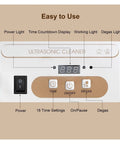 Control panel of Gleam Your Duds With This Epic 900Ml Ultrasonic Cleaner showing timers and settings for easy operation.