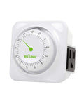 No Fuss Turn Dial Countdown Timer With 3-Prong Grounded Outlet Up To 12 Hour Countdown In 15 Minute Increments Energy Saving For Kitchen Appliances Lamps Chargers And Holiday Decor 1875W Half HP ETL Listed, showing front dial and side outlet.