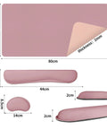 3 In 1 Large Keyboard And Mouse Pad Set With Ergonomic Wrist Rests, Waterproof Non Slip Base Desk Mat For Computer, Purple Pink, 31.5x15.7 inches